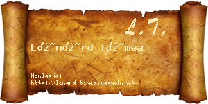 Lénárd Tímea névjegykártya